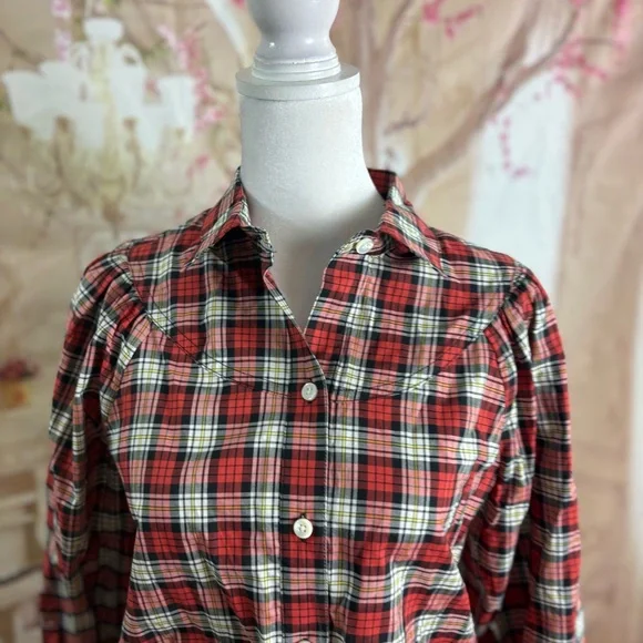NEW Alex Mill Red and White Long Sleeve Button Down Shirt - Picture 3 of 10